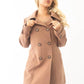 Womens Wool Feel Double Breasted Hooded Coat