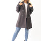 Womens Wool Feel Double Breasted Hooded Coat