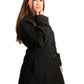 Womens Wool Feel Double Breasted Hooded Coat