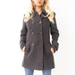 Womens Wool Feel Double Breasted Hooded Coat