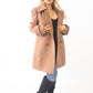 Womens Wool Feel Double Breasted Hooded Coat