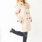 Womens Wool Feel Double Breasted Hooded Coat