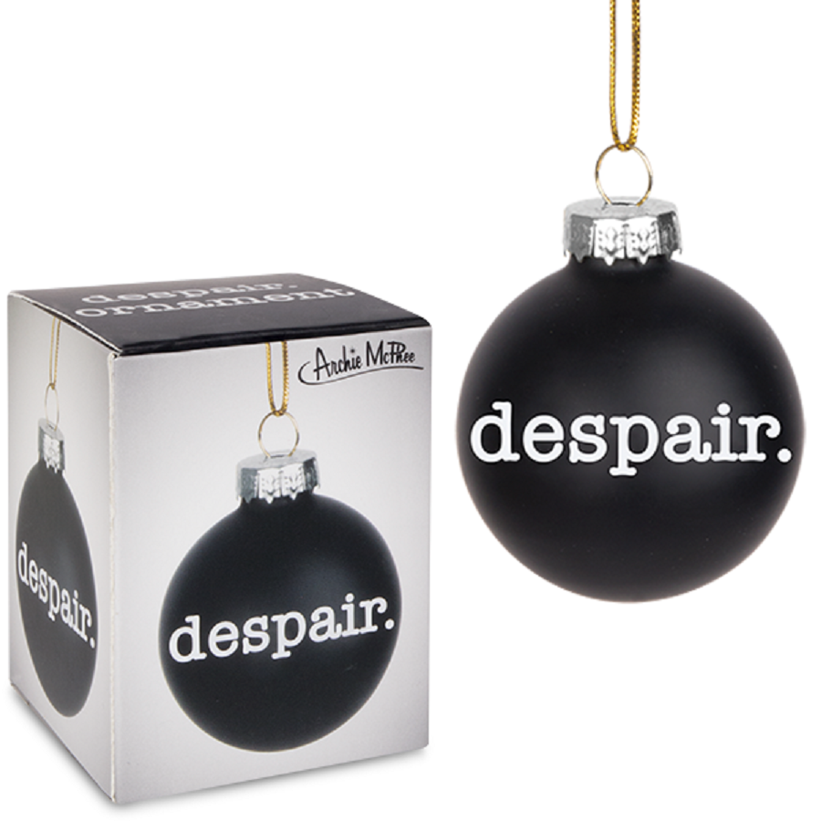 Despair Holiday Mini Glass Ornament in Black