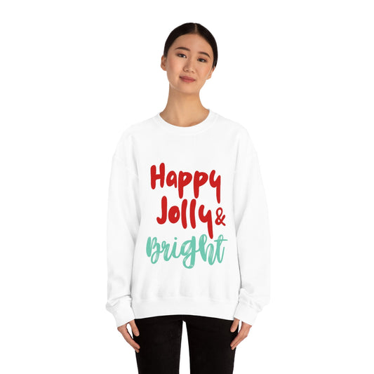 Womens Happy Jolly & Bright Sweatshirt