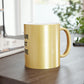 Custom Logo Metallic Mug, Team Logo Here Silver Golden Mug, Personaliz