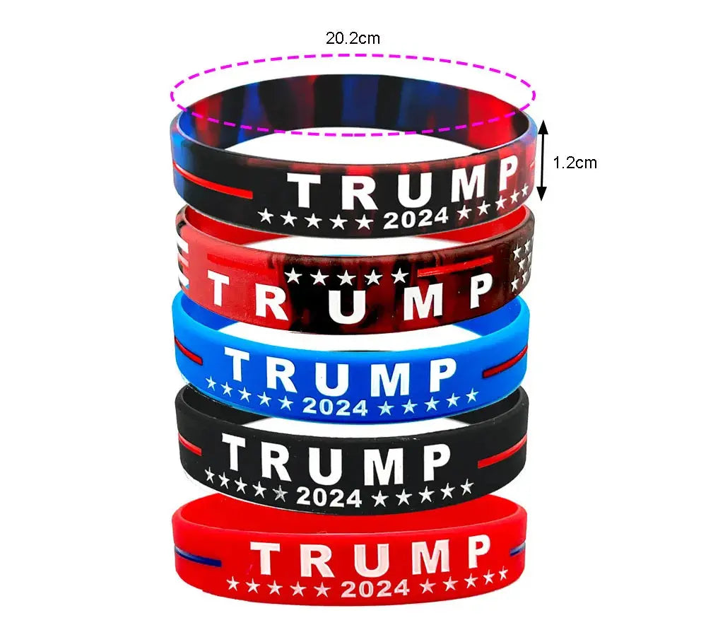 Trump 2024 Campaign Bracelet With Silicone Material Election Merchandise Adult Size Packaged Inspirational Wristbands Voter Gift - Image #3