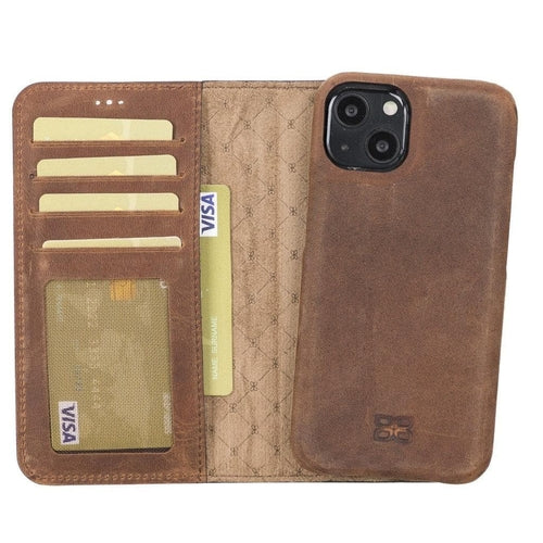 Full Leather Coating Detachable Wallet Case for Apple iPhone 13 Series