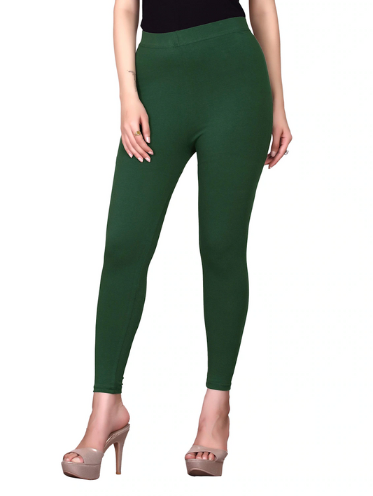 Womens Cotton Lycra Stretchable Plain/Solid Leggings Pants