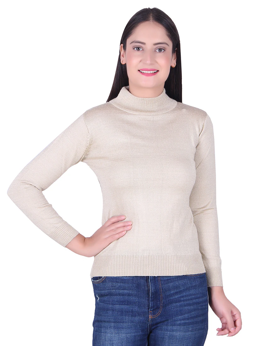 Women's Woollen High Neck Full Sleeves Pullover Sweaters for Winters