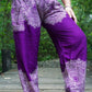 Purple FLORAL Women Boho Pants Hippie Pants Yoga Pants