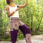 Purple FLORAL Women Boho Pants Hippie Pants Yoga Pants