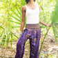 Purple PEACOCK Harem Pants Women Boho Pants Hippie Pants