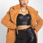 Janine Double Breasted Borg Teddy Coat