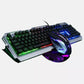 Ninja Dragon Metallic Silver Mechanical Gaming Keyboard and Mouse Set