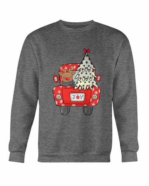 Joy Christmas Tree Truck Sweatshirt