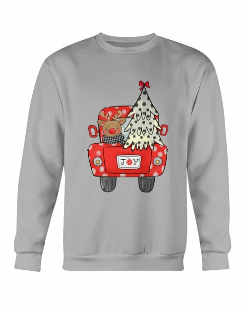 Joy Christmas Tree Truck Sweatshirt