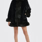 Womens Hooded Faux Fur Collar Coat