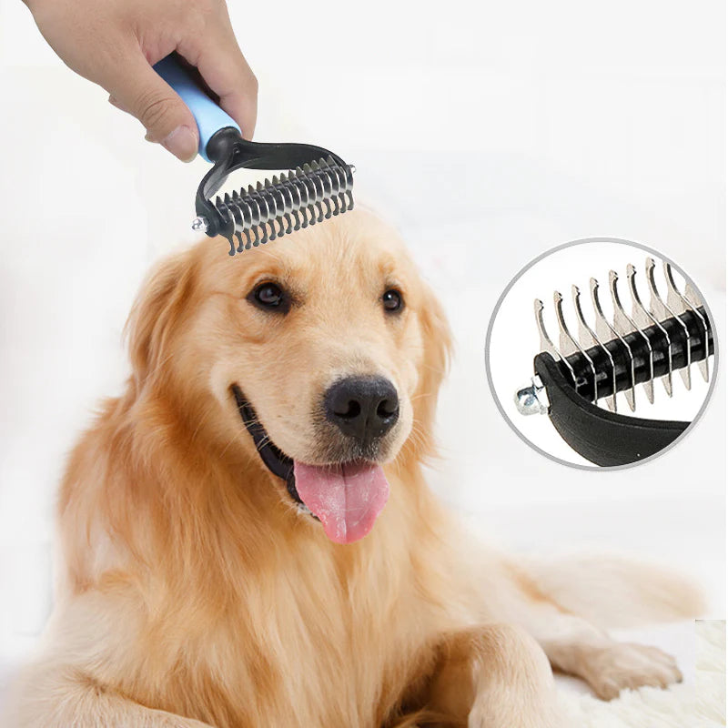 Dog Brush Pet Dog Hair Remover Cat Comb Grooming and Care Brush for Matted Long Hair and Short Hair Curly Dog Supplies