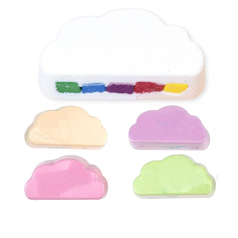 Rainbow Soap Cloud Bath Salt Moisturizing Exfoliating Cleaning Body Skin Bubble Bath Bombs Multicolor For Baby - Executive-Skincare