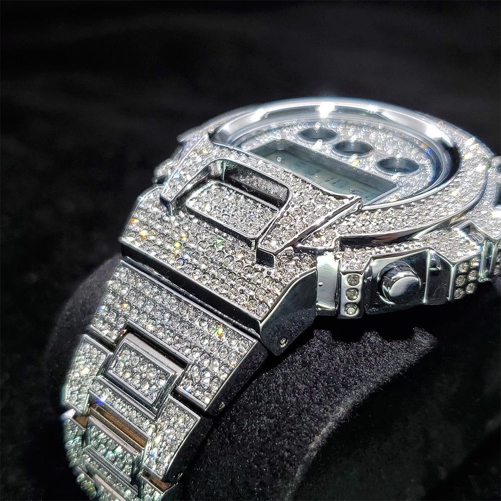 Ladies Digital Diamond Quartz Wristwatches - Executive-Skincare