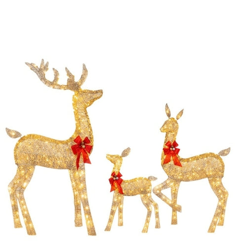 1/3pcs Christmas Deer Lightings Gold Deer Elk Light Luminous Reindeer - Executive-Skincare