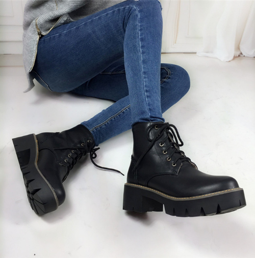 Autumn Winter warm Fashion Women's Lace-Up Women Snow Boots - Executive-Skincare