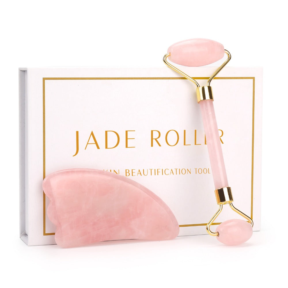 Jade Roller  Face Massager Lifting Natural Jade Facial Massage Roller Stone Skin Massage Beauty Care Set Box - Executive-Skincare