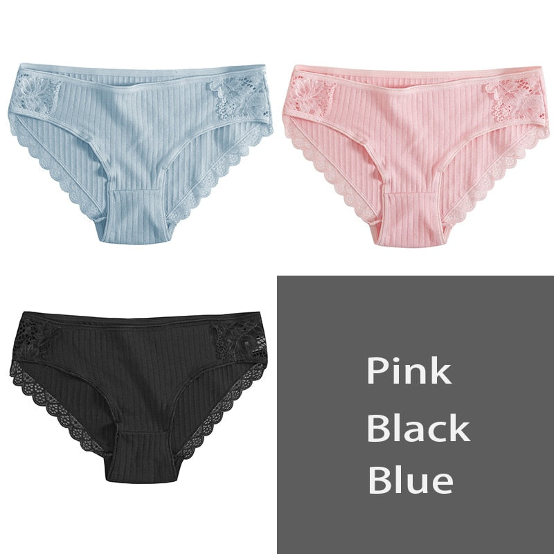 Cotton Panty 3Pcs/lot Solid Women's Panties - Executive-Skincare