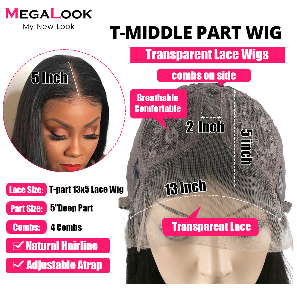 180 Density Lace Front Wig Transparent Lace Frontal Wigs For Women - Executive-Skincare