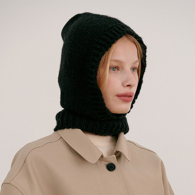 Women's Knitted Balaclava Collar Bonnet - Executive-Skincare