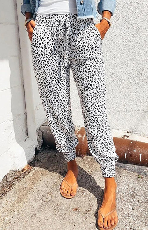 Ladies Casual Fashion Leopard Print Trousers - Executive-Skincare