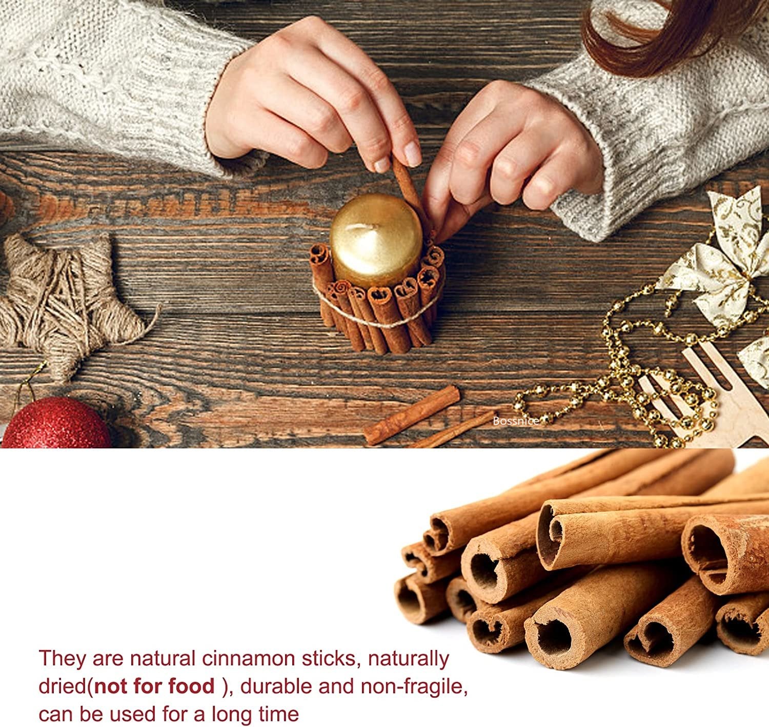 10Pcs/Set Cinnamon Sticks DIY Crafts Faux Floral Supplies for Home Decoration Craft Wreath Decoration