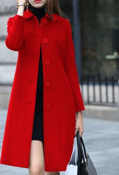 1pcs/lot Luxury Style Wool Coat New Autumn Winter Mid-length - Executive-Skincare