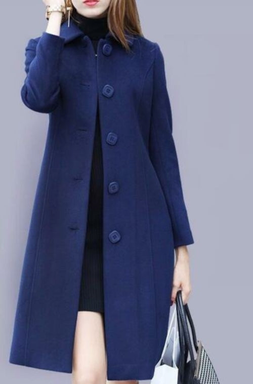 1pcs/lot Luxury Style Wool Coat New Autumn Winter Mid-length - Executive-Skincare