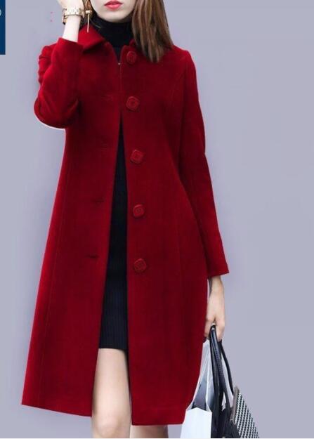 1pcs/lot Luxury Style Wool Coat New Autumn Winter Mid-length - Executive-Skincare