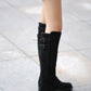 Buckle Low Heels Winter Knee High Boots - Executive-Skincare