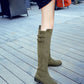 Buckle Low Heels Winter Knee High Boots - Executive-Skincare