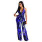 2019 Women Summer Chain Vintage Print Sleeveless High Waist Jumpsuit - Executive-Skincare