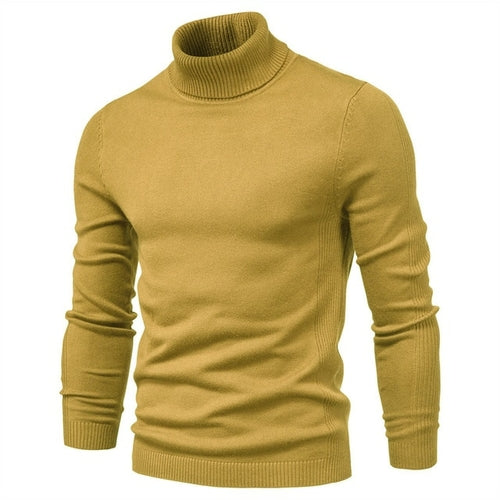 2021 New Winter Men Turtleneck Sweater Casual Solid Color Warm - Executive-Skincare