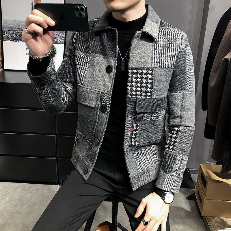 2022 Autumn and Winter Fashion New Men's Casual Lapel Hoodless Jacket - Executive-Skincare