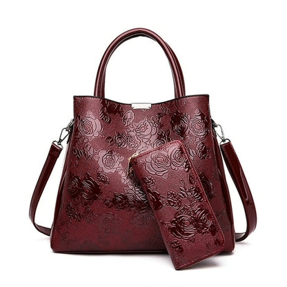 2022 New Brand Luxury Handbags Women Bags Designer Rose Print Tote Bag - Executive-Skincare