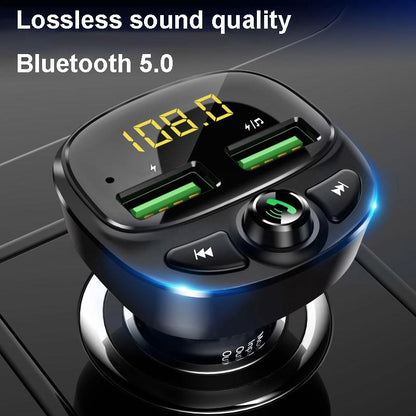 Car FM Transmitter Bluetooth 5.0 Dual USB Charger - Executive-Skincare