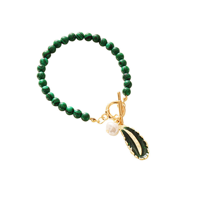 Spirit of Nature Malachite Pearl Necklace and Bracelet - Executive-Skincare