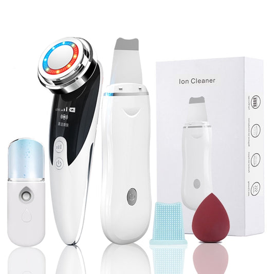 Ultrasonic Skin Scrubber Kit EMS LED Facial Massager - Executive-Skincare