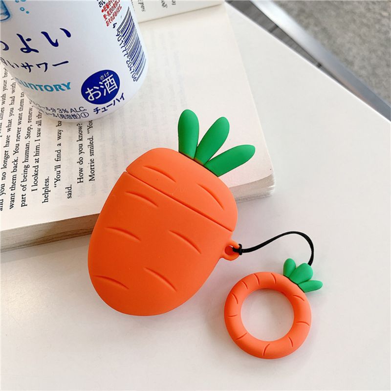 Cute Cactus Carrot Pattern Soft Silicone Protective Cover Shockproof Case Skin for Airpods - Executive-Skincare