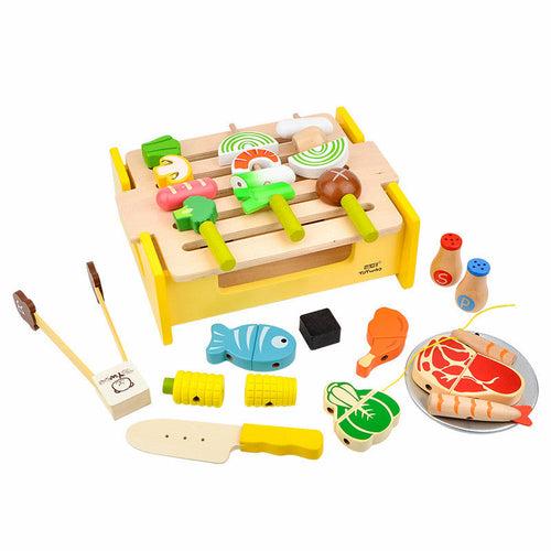 Wooden Play House Kitchen Bbq Set Toy Puzzle - Executive-Skincare