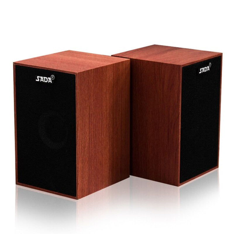 SADA V-160 Speakers USB Wired Wooden Combination Speakers Bass Stereo Music Player Subwoofer Sound Box for Computer Smart Phone