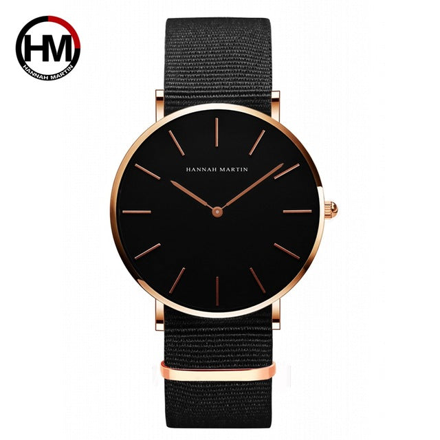 Dropshipping High Quality Rose Gold Dial Watch Men Leather Waterproof Wristwatch Women Dress Fashion Japan Quartz Movement Saat - Executive-Skincare