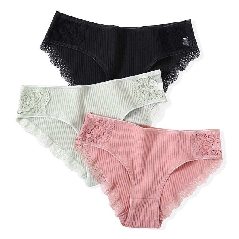 Cotton Panty 3Pcs/lot Solid Women's Panties - Executive-Skincare