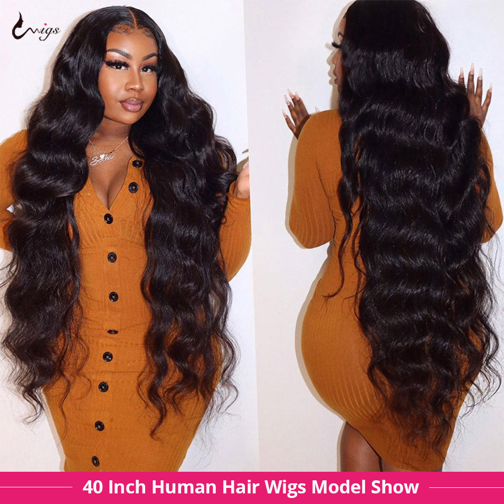 30 Inch Body Wave Lace Front Wig 34 38 40inch Long Human Hair Wig 13x4 - Executive-Skincare